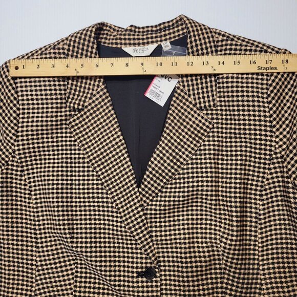 Candace Cameron Bure Gingham Blazer Jacket 2XP Black/ Rose Academia Transitional - Picture 13 of 15